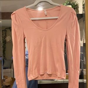 Free people puff-shoulder long-sleeve tee